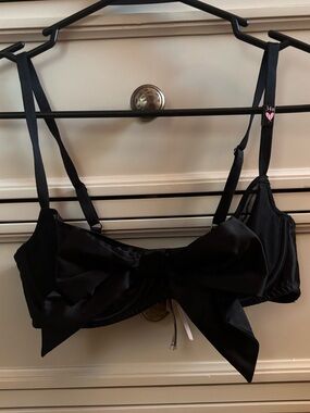 NWT Victoria's Secret Dream Angels Wicked Bow Balconette Push Up Bra Black 34B